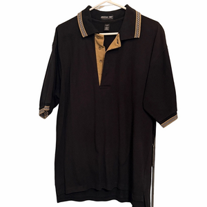 Jonathan Corey Men's Vintage Large Black Short Sleeve Polo Shirt
